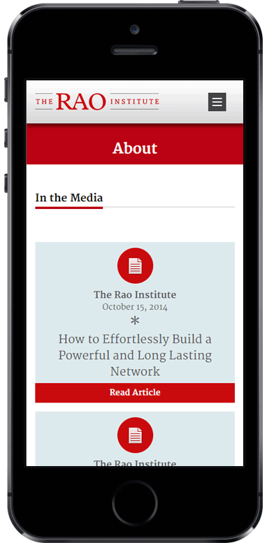 Screenshot internal page